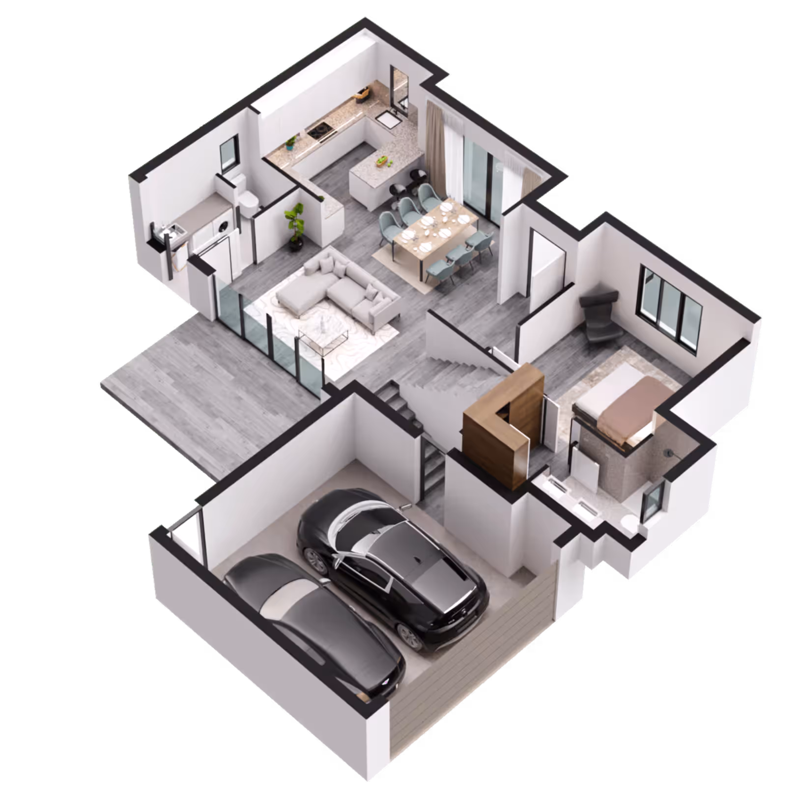 3D floor plans with dimensions