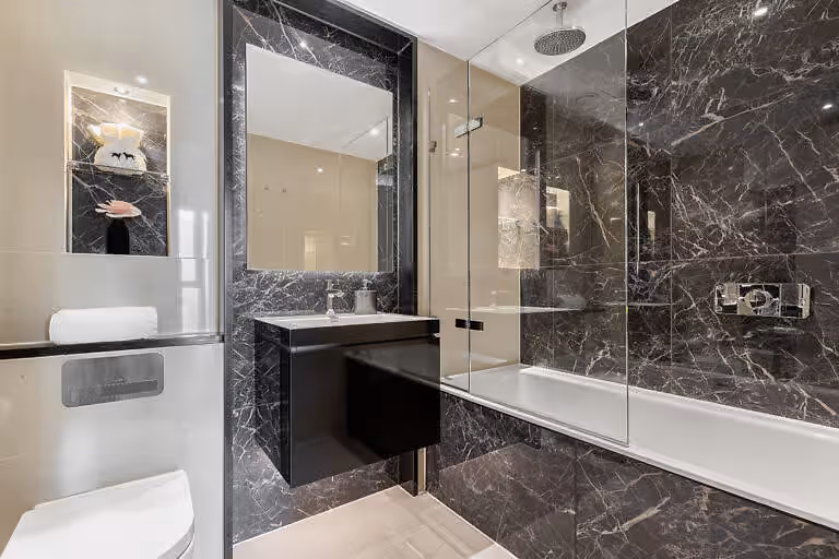 Modern Bathroom Design in Monochrome Marble