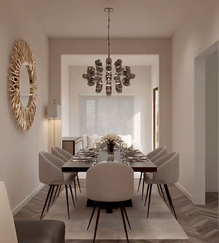 Sophisticated Dining Room Design with neutral tones