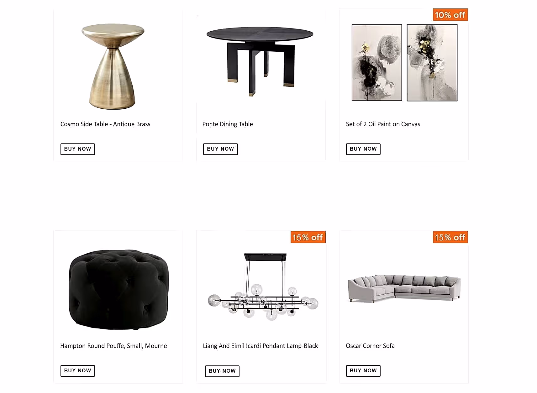 Interior Shopping list