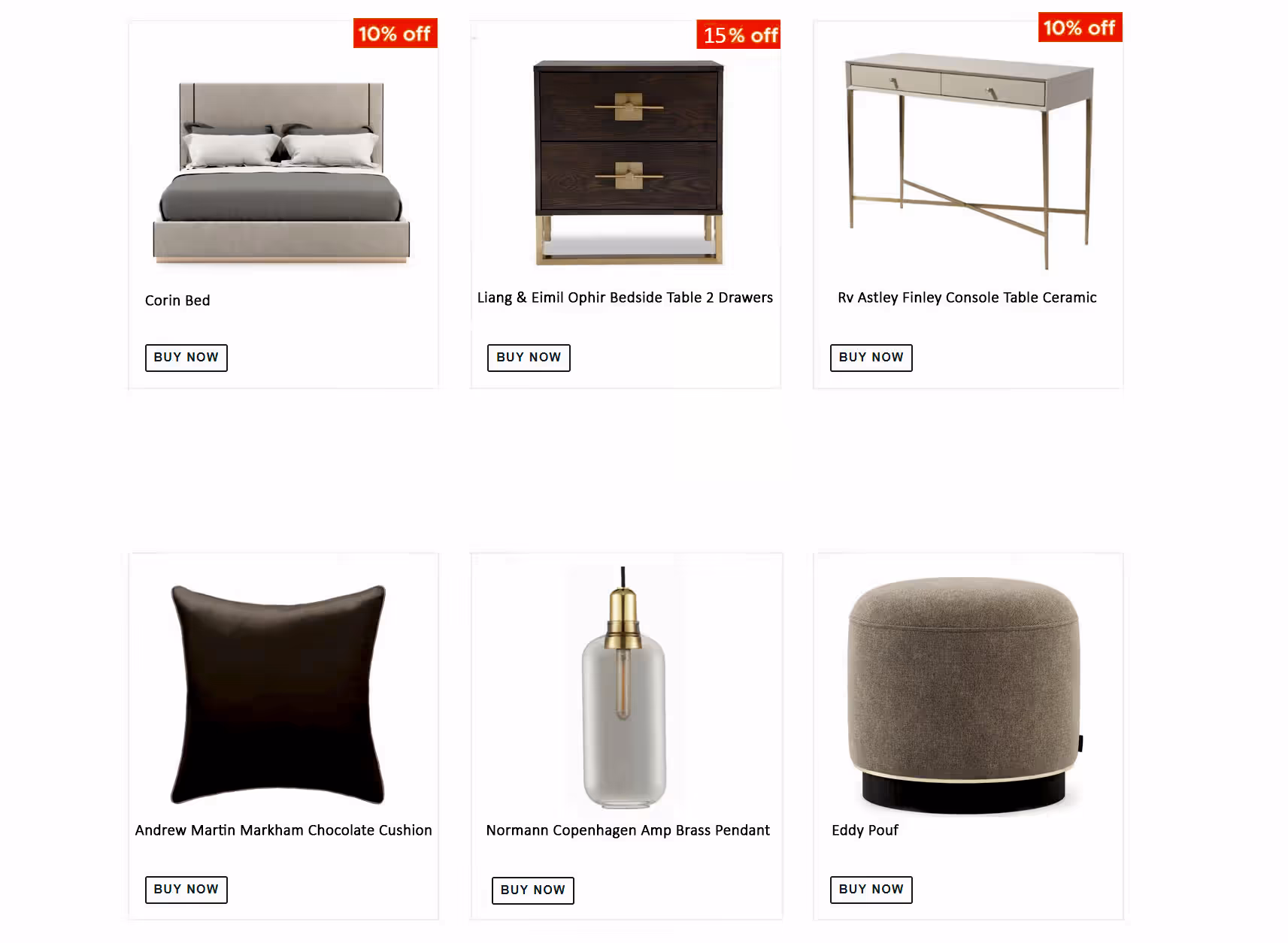 Curated shopping list