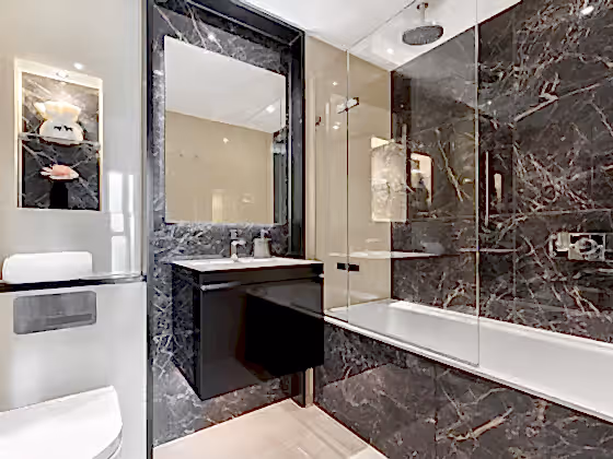 Luxury black and white marble bathroom Design