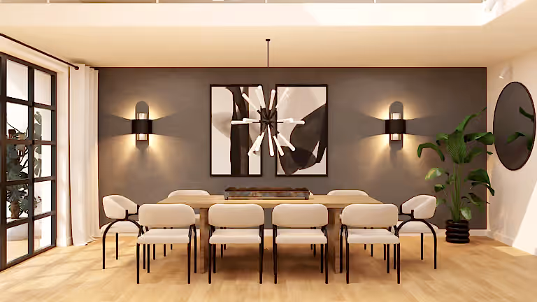 Textured wall effect in Dining room